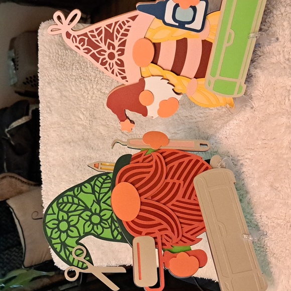 Handcrafted  Gnome Set with Display Stands - Picture 1 of 3